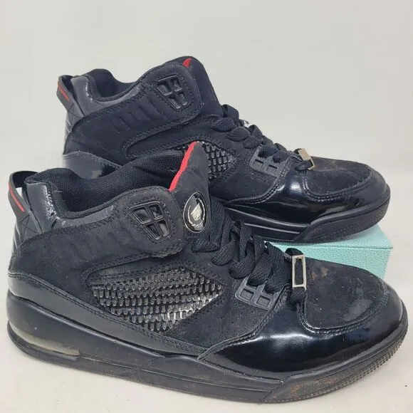 GM Cadillac Hi Top Shoes RARE Mens 9.5 Basketball Sneakers Black Red Leather