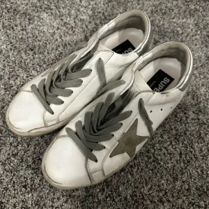 Golden Goose White and Gray Vintage Sneakers