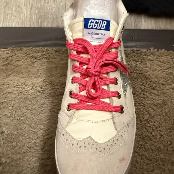 Golden Goose Women's High-Top Sneakers - White and Pink- Size EU 41