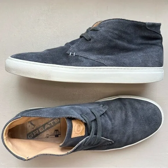 Greats Born In Brooklyn Royale Gray Suede Lace Up Chukka Boots Shoes Men's 10