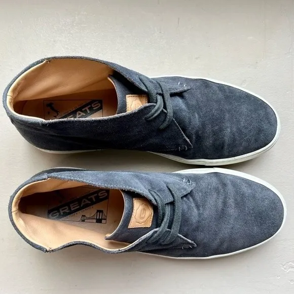 Greats Born In Brooklyn Royale Gray Suede Lace Up Chukka Boots Shoes Men's 10