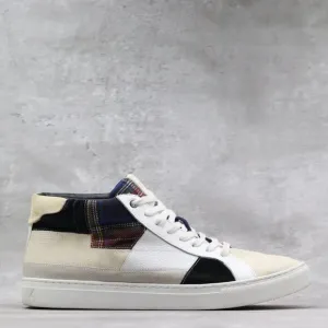 Greats Brooklyn Royale High‎ Patchwork Mens 13M US White Plaid High Top Sneakers