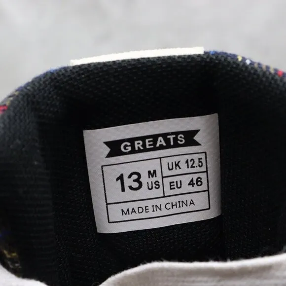Greats Brooklyn Royale High‎ Patchwork Mens 13M US White Plaid High Top Sneakers