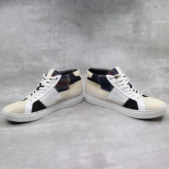 Greats Brooklyn Royale High‎ Patchwork Mens 13M US White Plaid High Top Sneakers