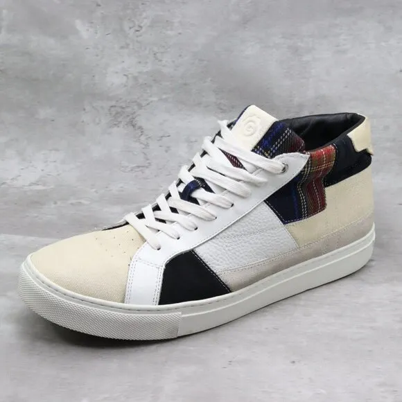 Greats Brooklyn Royale High‎ Patchwork Mens 13M US White Plaid High Top Sneakers