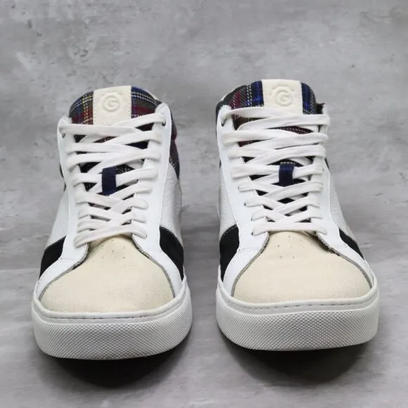 Greats Brooklyn Royale High‎ Patchwork Mens 13M US White Plaid High Top Sneakers