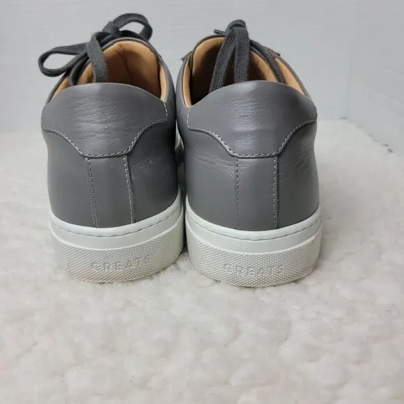 Greats Brooklyn Royal Men’s  Sneakers Size 14  Low Top Gray Leather Shoes Great