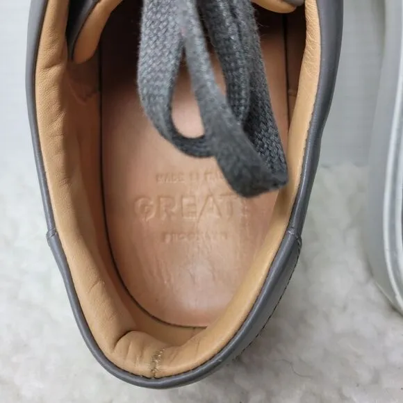 Greats Brooklyn Royal Men’s  Sneakers Size 14  Low Top Gray Leather Shoes Great