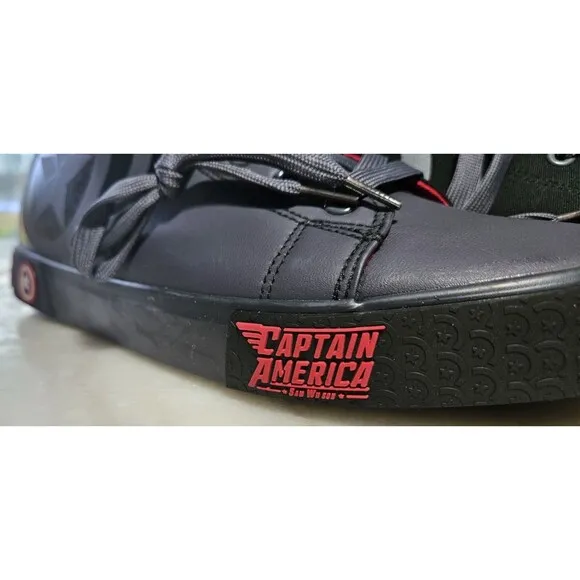 Ground Up Gray Captain America Hi-Top Sneaker Men Marvel, New! Never Worn!