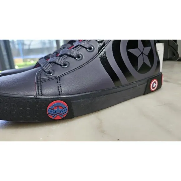 Ground Up Gray Captain America Hi-Top Sneaker Men Marvel, New! Never Worn!