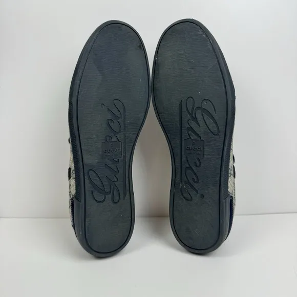 Gucci GG Monogram Supreme Low Top Sneakers Sz 8 G US 8.5 EU 42 Shoes 204282 Blue