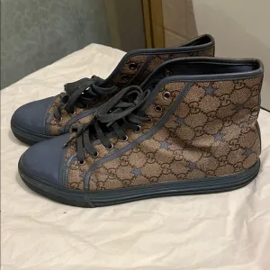 Gucci High-Top Sneakers with Monogram Pattern
