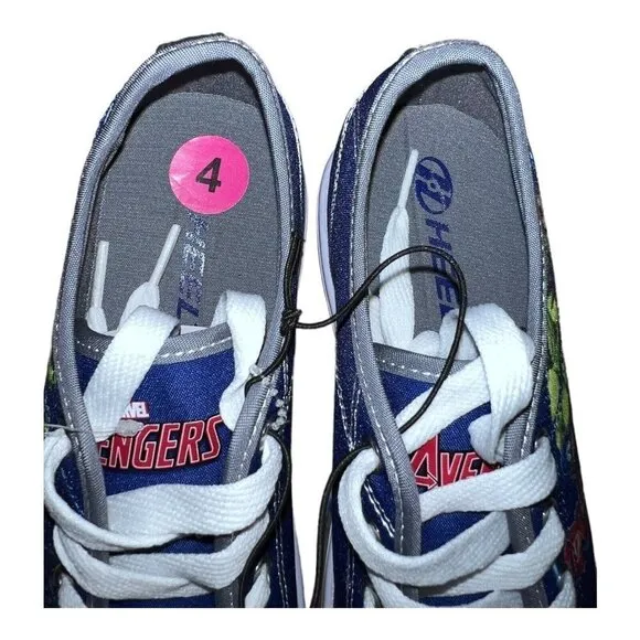HEELYS Youth Blue Marvel AVENGERS Low Top Lace Up Wheeled Skate Shoes