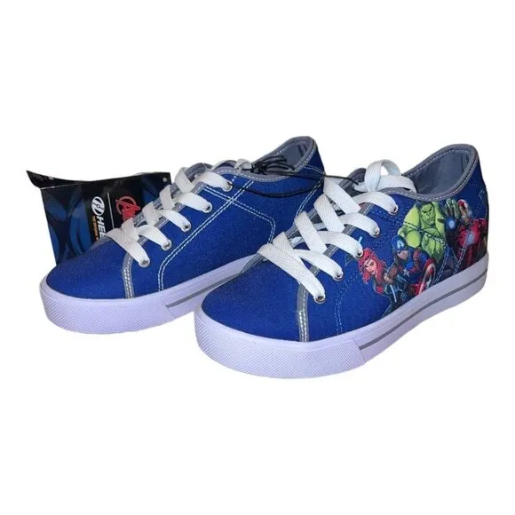 HEELYS Youth Blue Marvel AVENGERS Low Top Lace Up Wheeled Skate Shoes