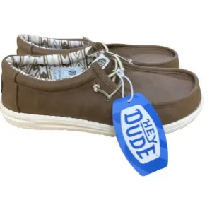 Hey Dude Derby Leather Brown Slip On Shoes 41215-255 Men's Size 9 Stretch