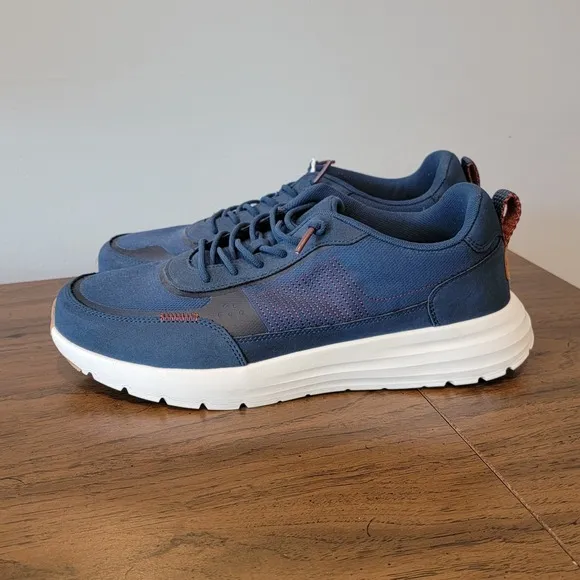 Hey Dude Mens Shoes NWT Sirocco Alta M Essentials Navy White Sneakers Size 11