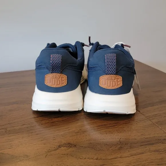 Hey Dude Mens Shoes NWT Sirocco Alta M Essentials Navy White Sneakers Size 11