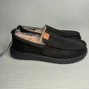 Hey Dude Wally Grip Moc Craft Leather Comfort Shoes Men’s Size 10 Slip On NEW