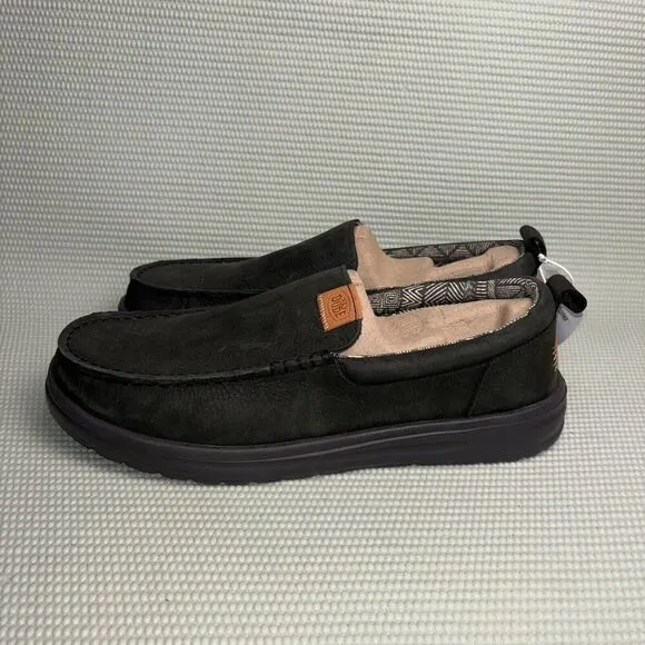 Hey Dude Wally Grip Moc Craft Leather Comfort Shoes Men’s Size 10 Slip On NEW