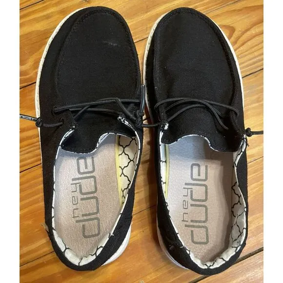 Hey Dude Wendy Linen‎ Black Size 3