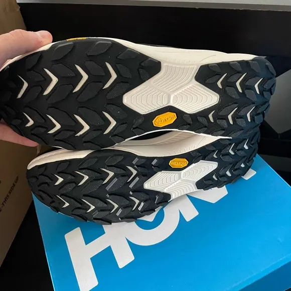 Hoka Black and White Athletic Shoes with Performance Cushioning