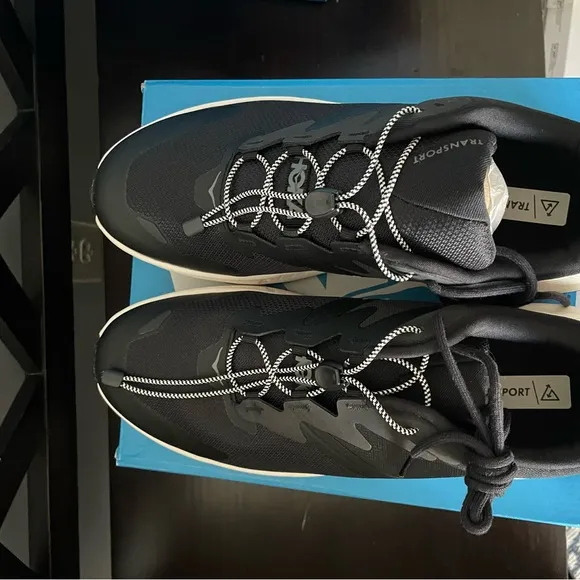 Hoka Black and White Athletic Shoes with Performance Cushioning