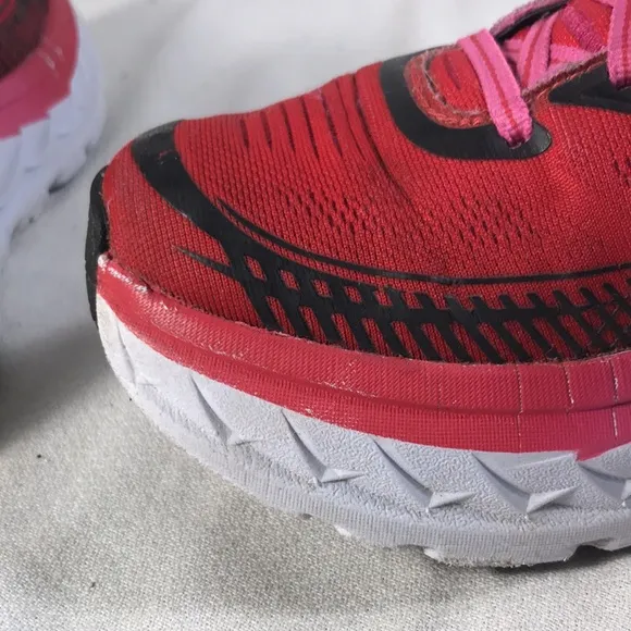 Hoka Bondi 5 Virual Pink/ Blazing Yellow Women's Lace Up Running Athletic Shoes