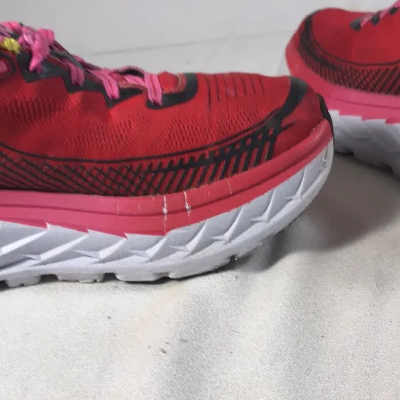 Hoka Bondi 5 Virual Pink/ Blazing Yellow Women's Lace Up Running Athletic Shoes