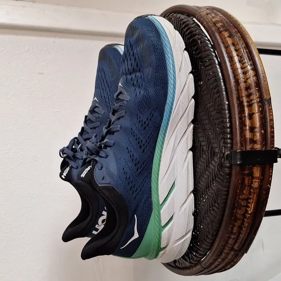 Hoka Clifton 7 Men's Blue / Green Running Shoes Size 11.5