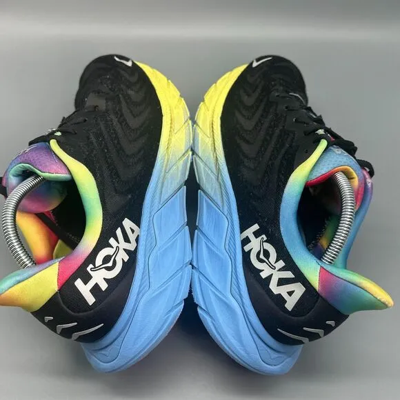 Hoka One One Arahi 6 Men's 11 Black Rainbow Athletic Sneakers Lace-Up Low Top