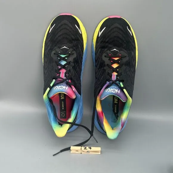 Hoka One One Arahi 6 Men's 11 Black Rainbow Athletic Sneakers Lace-Up Low Top