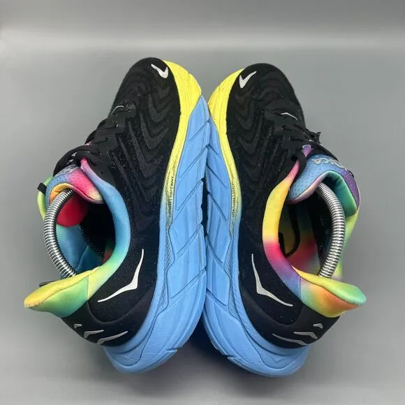 Hoka One One Arahi 6 Men's 11 Black Rainbow Athletic Sneakers Lace-Up Low Top