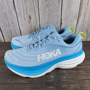Hoka One One Bondi 8 Running Shoes Men's Sz 8.5 D Airy Blue Diva Blue (Worn Once