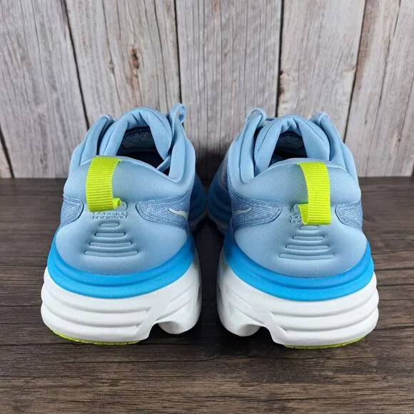 Hoka One One Bondi 8 Running Shoes Men's Sz 8.5 D Airy Blue Diva Blue (Worn Once