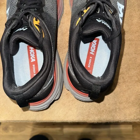 Hoka One One Bondi 8 Wide Men's Size‎ 12 D Shoes Anthracite Castlerock 1127953