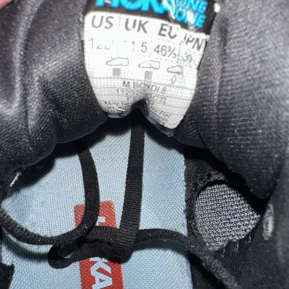 Hoka One One Bondi 8 Wide Men's Size‎ 12 D Shoes Anthracite Castlerock 1127953