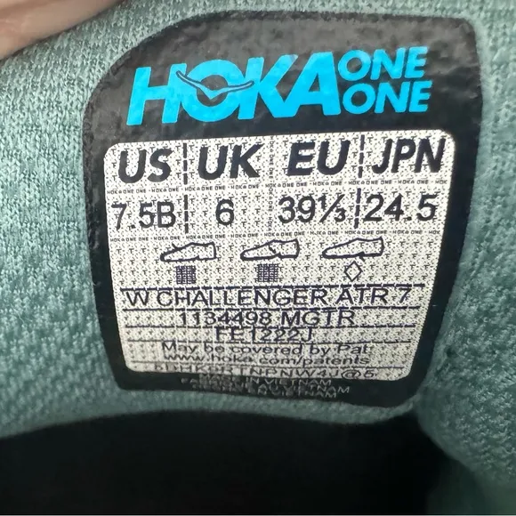 Hoka One One Challenger ATR 7 Mist Green Trellis Running  1134498-MGTR W7.5B