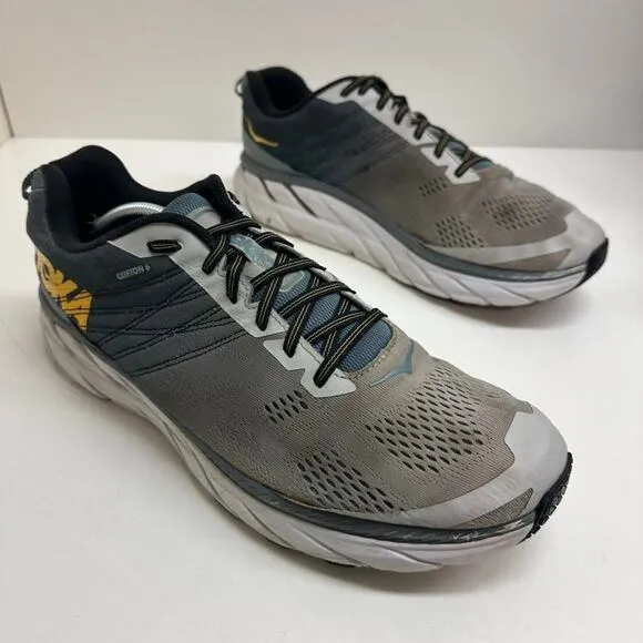 Hoka One One Clifton 6 Road Running Shoes Gray / Blue Gradient Men's Size 14