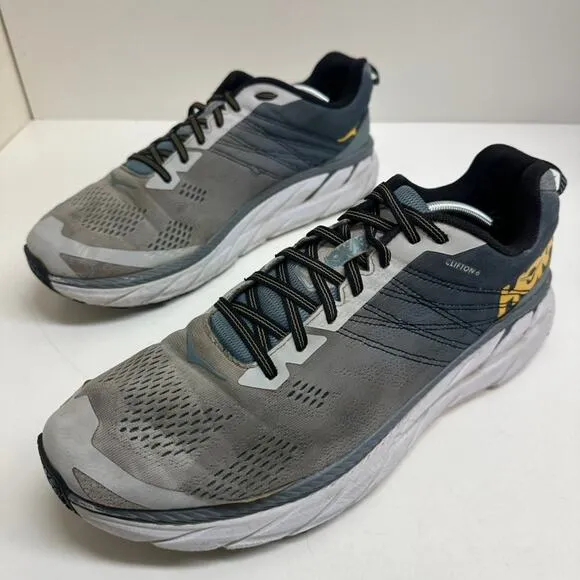 Hoka One One Clifton 6 Road Running Shoes Gray / Blue Gradient Men's Size 14