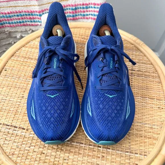 Hoka One One Clifton 9 Bellwether Blue Evening Sky Running Shoes Women’s 8.5