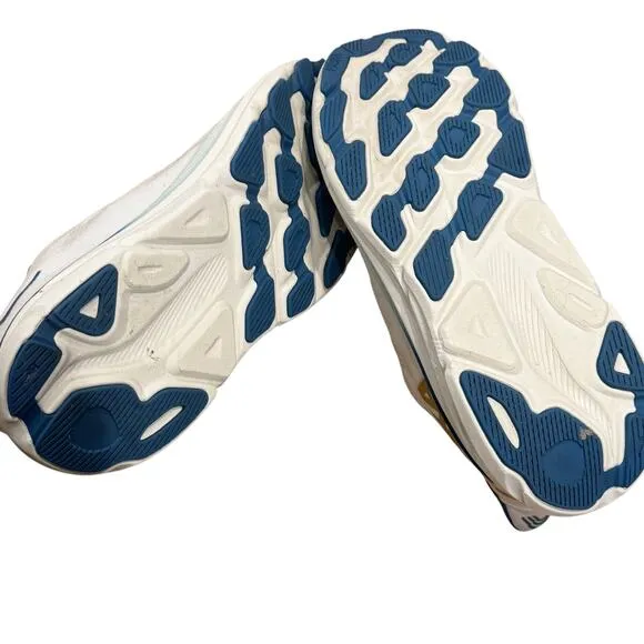 Hoka One One Clifton 9 Everyday Running Shoes Sneakers White Blue Size US 12D