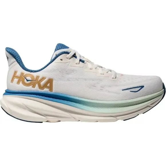 Hoka One One Clifton 9 Everyday Running Shoes Sneakers White Blue Size US 12D