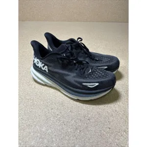 HOKA One One Clifton 9 Mens Shoes Sz 11 D Running Black Knit Low Top Sneakers