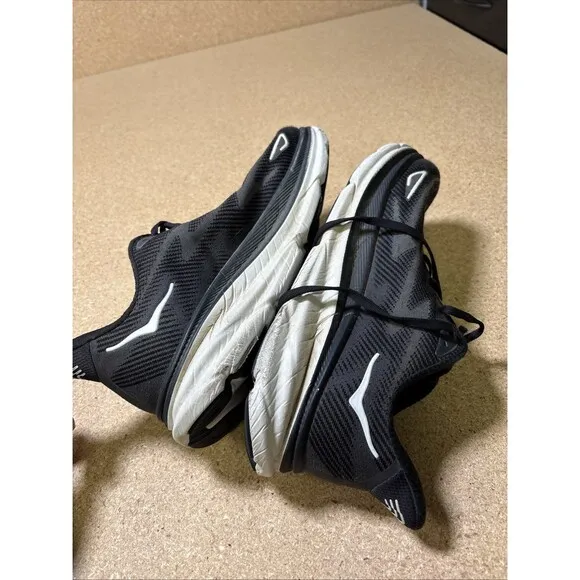 HOKA One One Clifton 9 Mens Shoes Sz 11 D Running Black Knit Low Top Sneakers