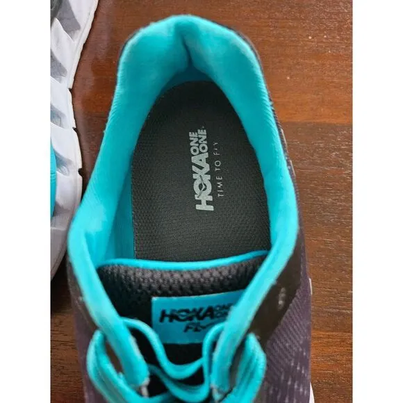 HOKA One One Elevon White/Teal/Gray Running Shoes 1019268 Women's Size 9