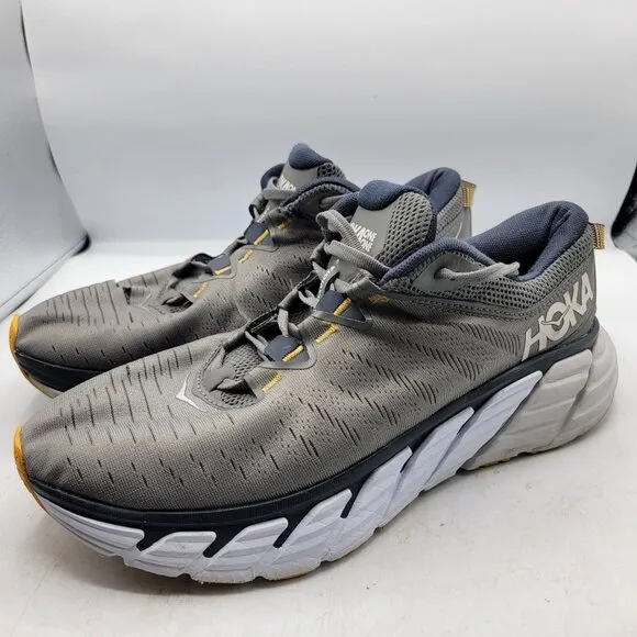 Hoka One One Gaviota 3 Mens 10.5 D Charcoal Gray Ombre Blue Running Shoes