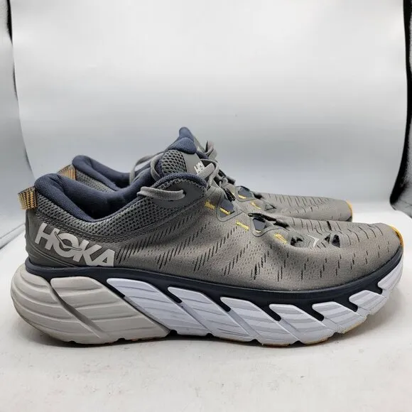 Hoka One One Gaviota 3 Mens 10.5 D Charcoal Gray Ombre Blue Running Shoes