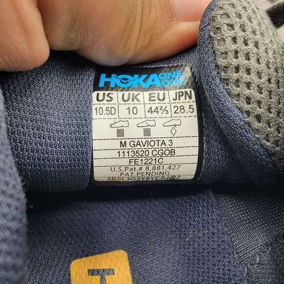 Hoka One One Gaviota 3 Mens 10.5 D Charcoal Gray Ombre Blue Running Shoes