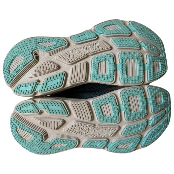 Hoka One One M Bondi 7 Blue/Grey Lace Up Running Shoes - Men's 11.5 MINT! in Box