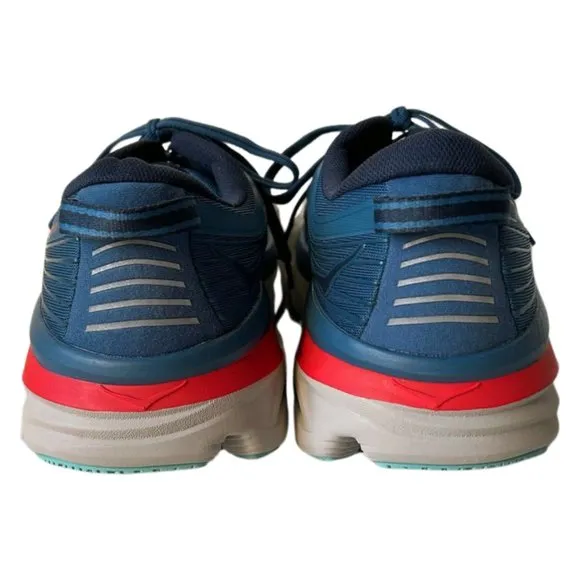 Hoka One One M Bondi 7 Blue/Grey Lace Up Running Shoes - Men's 11.5 MINT! in Box